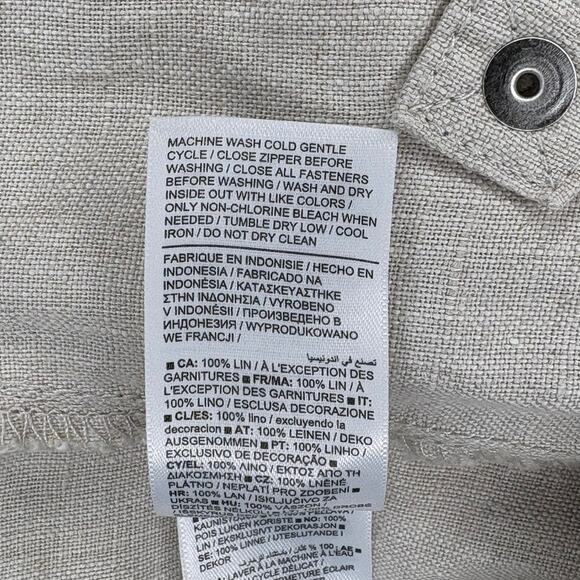 Athleta 100% Linen Woven Tan Relaxed Straight Leg Beachy Trousers Womens Sz 4 - Picture 10 of 10